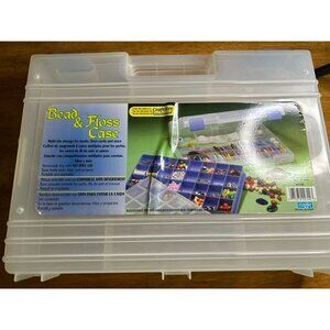 Clear Plastic Craft & Floss Organizer With Dividers & Secure Latches